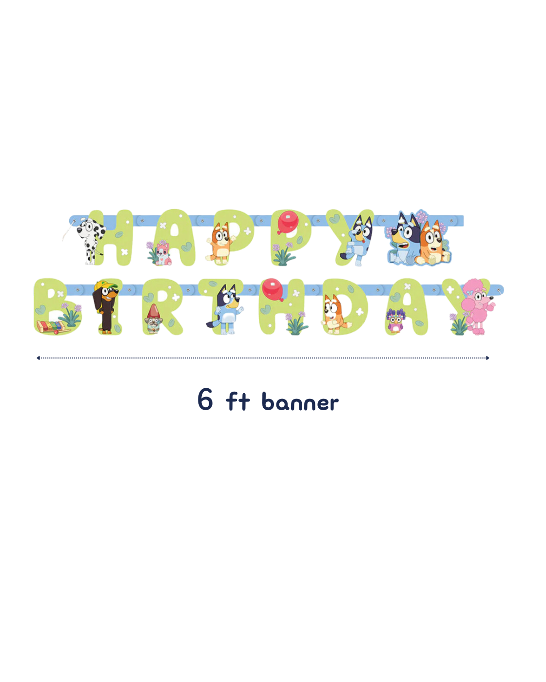 Bluey Happy Birthday Banner