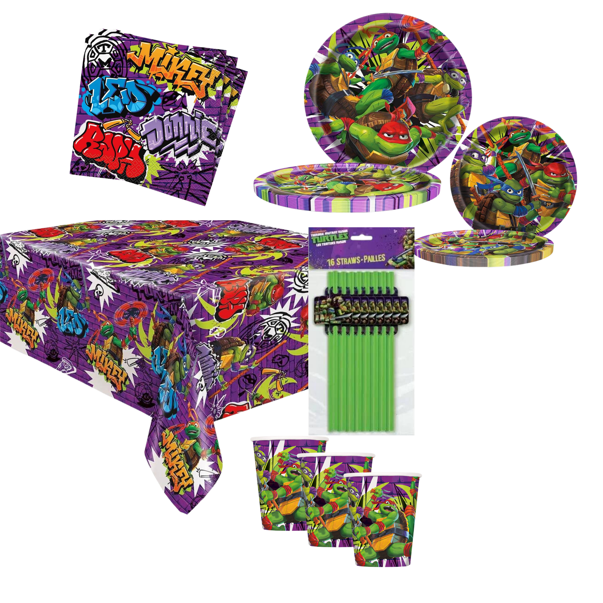 7 inch TMNT MUTANT MAYHEM ROUND DESSERT PLATES (8 PK)