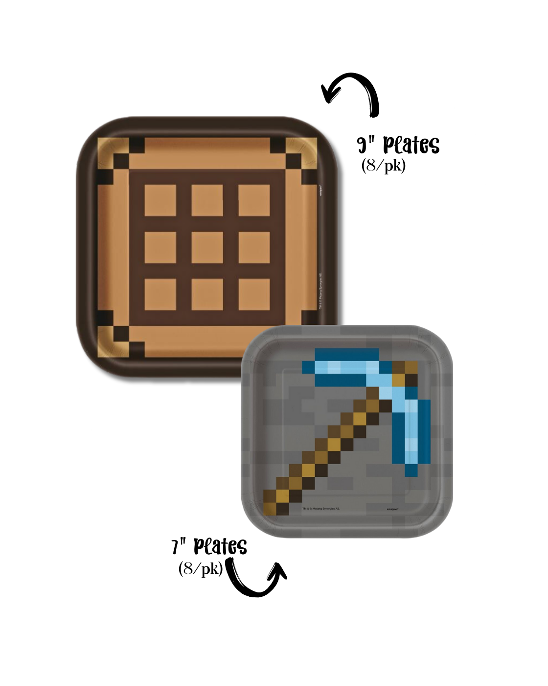 MINECRAFT SQUARE DINNER PLATES