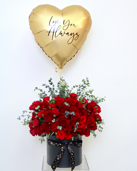 Grand Dome Red Rose Box Arrangement