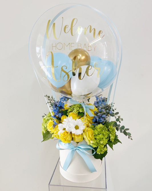 Welcome Baby Boy Flower Arrangement