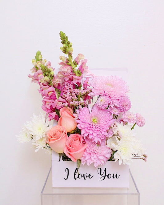 Pink Floral Basket Arrangement