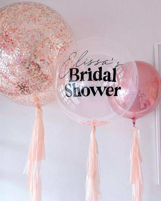 Pink Confetti Bridal Shower Bubble Set