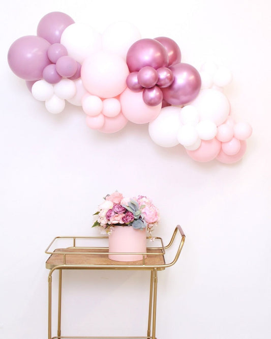 Purple , White, and Pink Garland