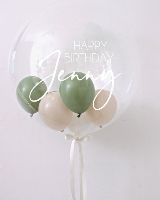 Eucalyptus and Stone Bubble Balloon